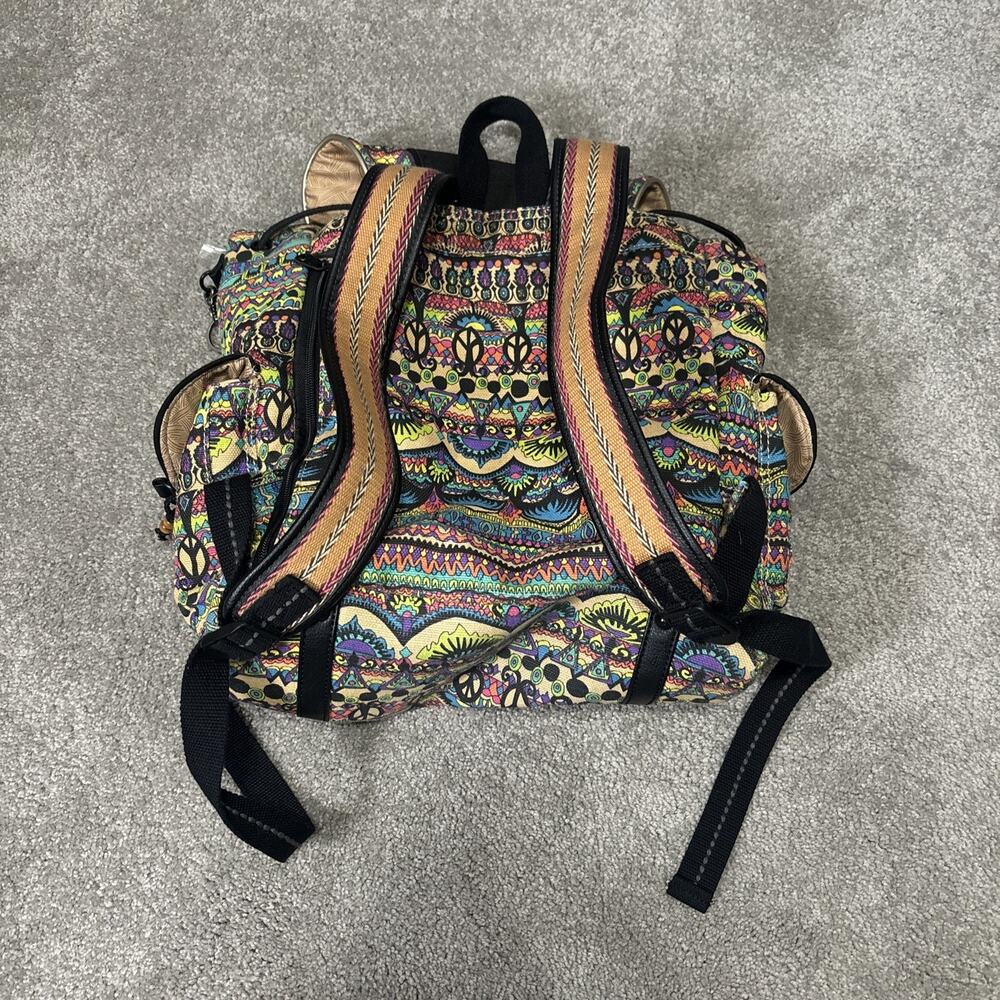 Sakroots Backpack Drawstring Elephant Peace Love The Sak Canvas Tote Boho - Picture 3 of 8